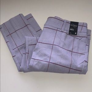 Purple plaid dress pants